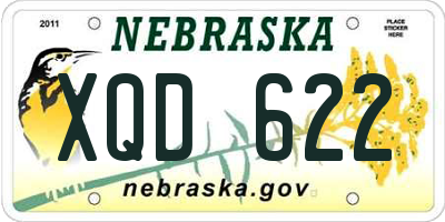 NE license plate XQD622