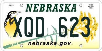 NE license plate XQD623
