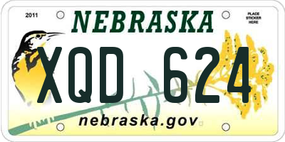 NE license plate XQD624
