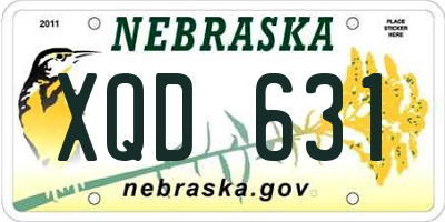 NE license plate XQD631
