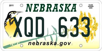 NE license plate XQD633