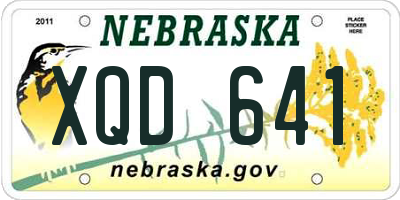 NE license plate XQD641