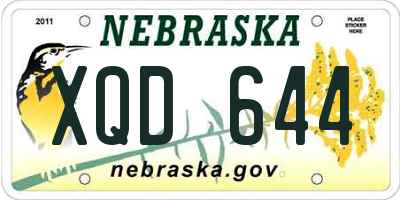 NE license plate XQD644
