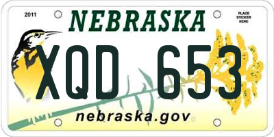 NE license plate XQD653