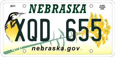 NE license plate XQD655