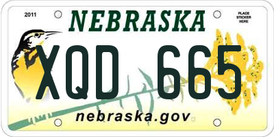 NE license plate XQD665