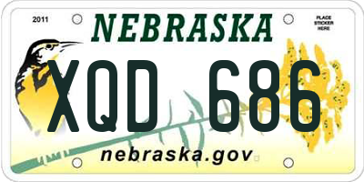 NE license plate XQD686