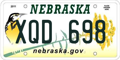 NE license plate XQD698