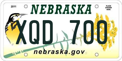 NE license plate XQD700