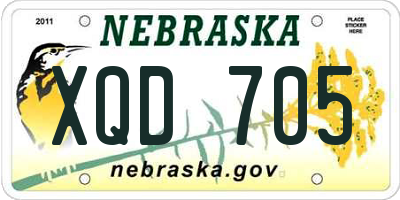 NE license plate XQD705