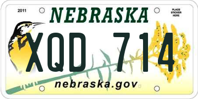 NE license plate XQD714