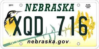 NE license plate XQD716