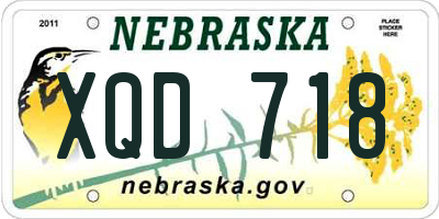 NE license plate XQD718
