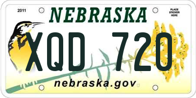 NE license plate XQD720