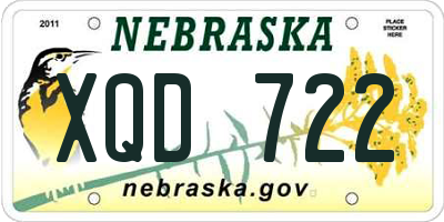 NE license plate XQD722
