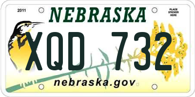 NE license plate XQD732