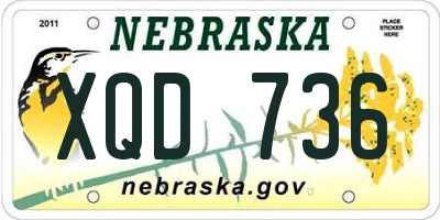NE license plate XQD736