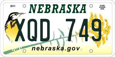 NE license plate XQD749