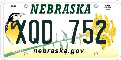 NE license plate XQD752