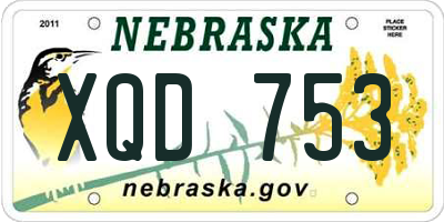 NE license plate XQD753
