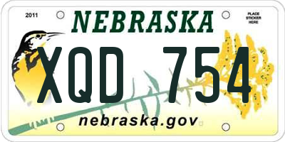 NE license plate XQD754