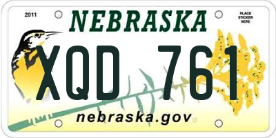 NE license plate XQD761