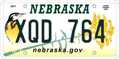NE license plate XQD764