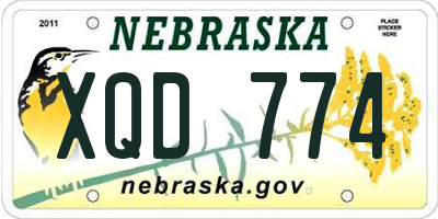 NE license plate XQD774
