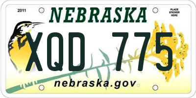 NE license plate XQD775