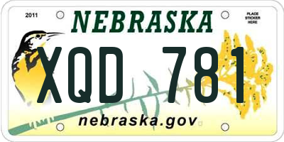 NE license plate XQD781
