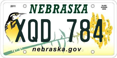 NE license plate XQD784