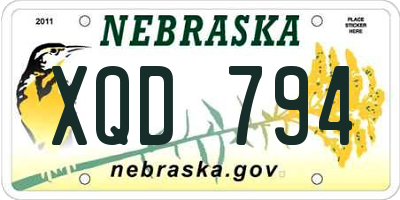 NE license plate XQD794