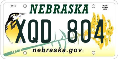 NE license plate XQD804
