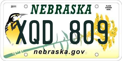 NE license plate XQD809