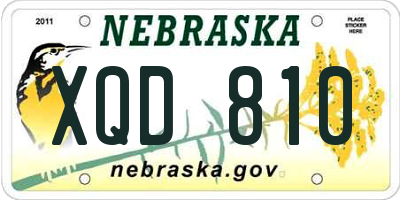 NE license plate XQD810