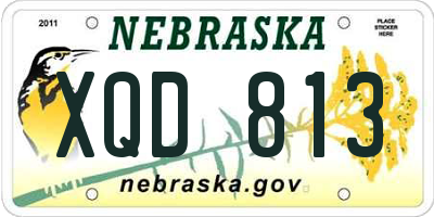 NE license plate XQD813