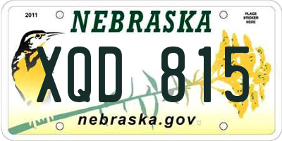 NE license plate XQD815