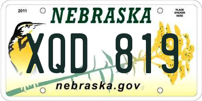 NE license plate XQD819
