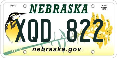 NE license plate XQD822