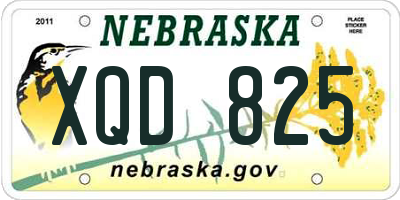 NE license plate XQD825