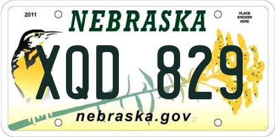 NE license plate XQD829