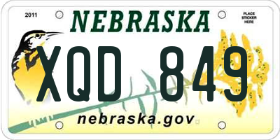 NE license plate XQD849