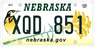 NE license plate XQD851