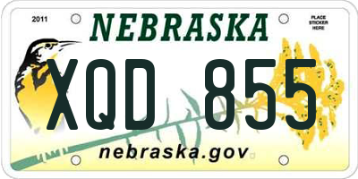 NE license plate XQD855