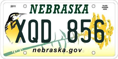 NE license plate XQD856