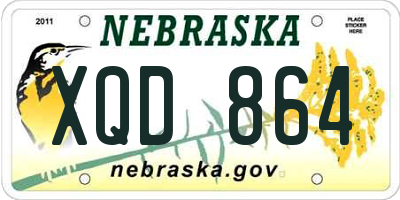 NE license plate XQD864