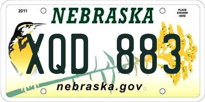 NE license plate XQD883