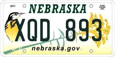 NE license plate XQD893