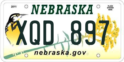 NE license plate XQD897