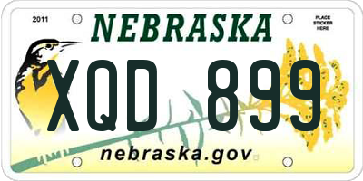 NE license plate XQD899